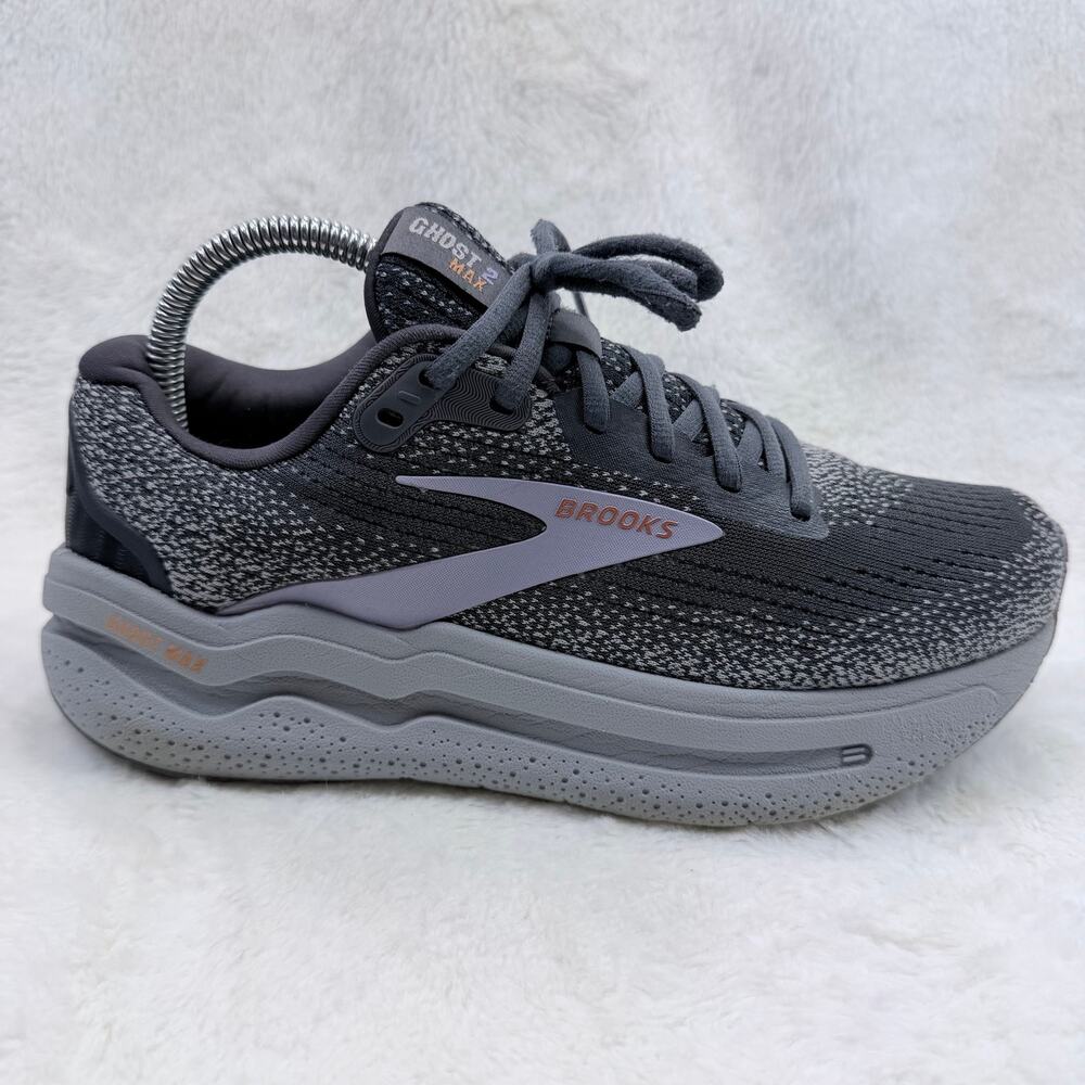 Brooks Ghost Max 2 Womens Running Shoes Ebony Sweet Lavender Size 8 Wide D